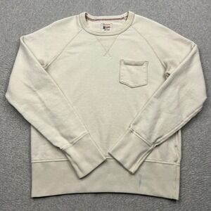 Champion x Todd Snyder Pocket Sweatshirt Men's Small Cream Blank Crew Pullover